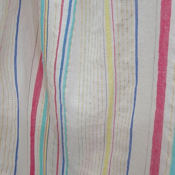 Peyton & Parker Girls Peasant‎ Top Multicolor Stripe Ruffle Short Sleeve L 14 - Picture 8 of 12